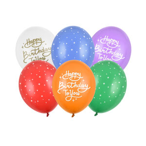 PartyDeco Latexové balónky - Happy Birthday To You Mix 6 ks