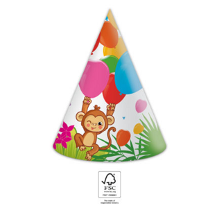 Procos Kvalitné kompostovateľné Party klobúčiky Jungle Balloons 6 ks