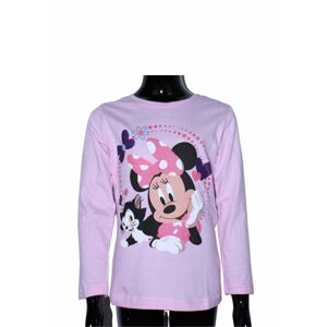 Setino Dívčí tričko s dlouhým rukávem - Minnie Mouse růžové Velikost - děti: 128