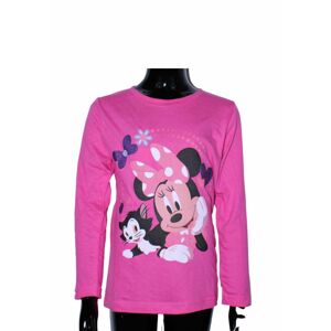 Setino Dívčí tričko s dlouhým rukávem - Minnie Mouse tmavě růžové Velikost - děti: 122