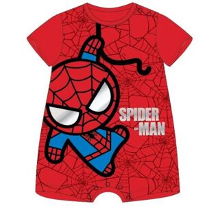 EPlus Dětský letní kraťasový overal - Spiderman červený Velikost nejmenší: 24 měsíců