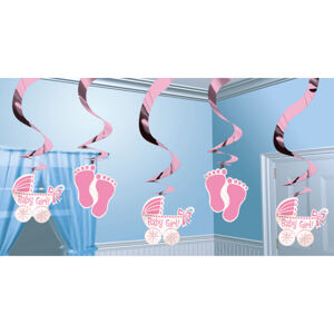 Amscan Dekorační viry - Baby Shower (růžové)