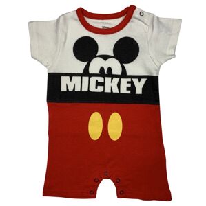 EPlus Dětský letní kraťasový overal - Mickey Mouse bílý Velikost nejmenší: 3 měsíce