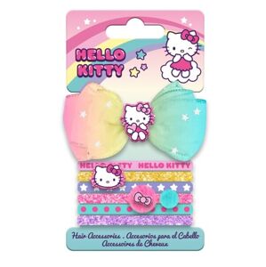 Euroswan Sada gumiček do vlasů s mašlí - Hello Kitty