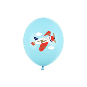 PartyDeco Latexový balón - Letadlo pastelový modrý