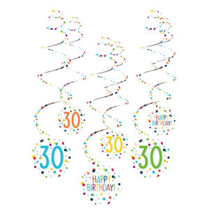 Amscan Dekorační viry - Happy Birthday Konfety 30