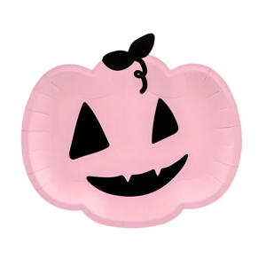 PartyDeco Papírové talíře - Růžová dýně 25 x 22 cm 6 ks