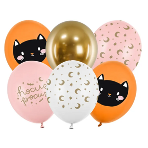 PartyDeco Sada latexových balonů - Halloween Hocus Pocus mix