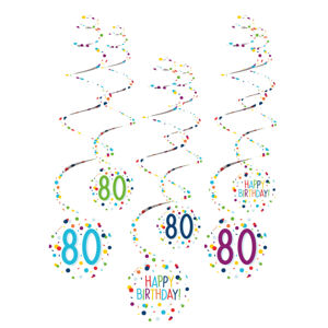 Amscan Dekorační viry - Happy Birthday Konfety 80