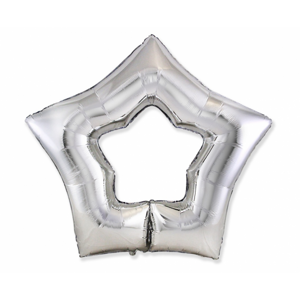 Flexmetal Fóliový balón stříbrná hvězda 90 cm