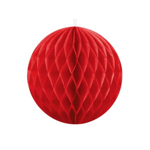 PartyDeco Papírová koule - červená 10 cm
