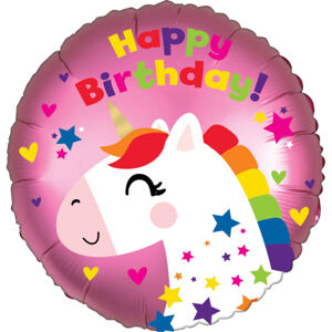 Amscan Fóliový balón - Happy Birthday Unicorn kruh