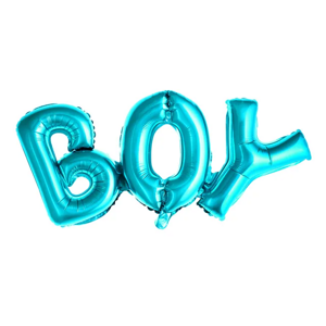 PartyDeco Fóliový balón - BOY modrý 67 x 29 cm