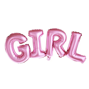 PartyDeco Fóliový balón - GIRL růžový 74 x 33 cm