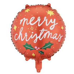 PartyDeco Fóliový balón - Vánoce Merry Christmas 45 cm