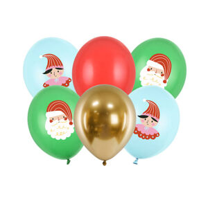 PartyDeco Sada latexových balonů - Vánoce Candy land 6 ks