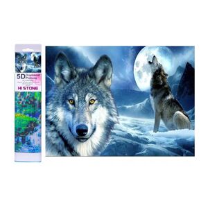 NO-1005264 DR 5D Diamantová mozaika - vlk v zimě