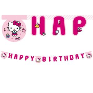 Procos Papírový banner Happy Birthday - Hello Kitty