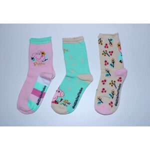 Setino Sada 3 párů dětských ponožek - Peppa Pig zelené mix Velikost ponožek: 31-34