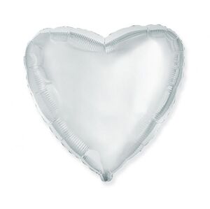 Flexmetal Fóliový balón srdce satén stříbrný 46 cm