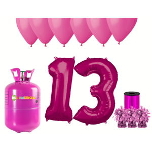 HeliumKing Helium párty set na 13. narozeniny s růžovými balónky