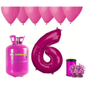 HeliumKing Helium párty set na 6. narozeniny s růžovými balónky