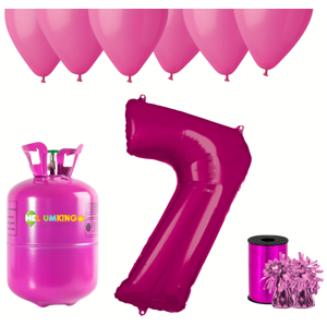 HeliumKing Helium párty set na 7. narozeniny s růžovými balónky