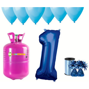 HeliumKing Helium párty set na 1. narozeniny s modrými balónky