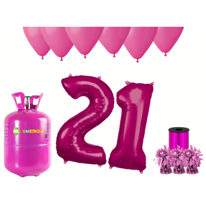 HeliumKing Helium párty set na 21. narozeniny s růžovými balónky