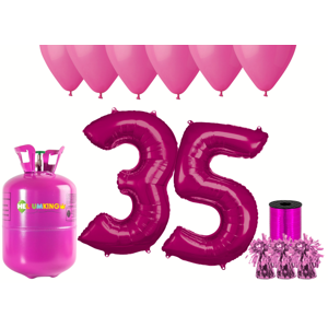 HeliumKing Helium párty set na 35. narozeniny s růžovými balónky