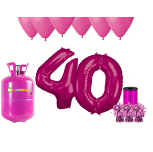 HeliumKing Helium párty set na 40. narozeniny s růžovými balónky