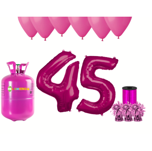 HeliumKing Helium párty set na 45. narozeniny s růžovými balónky
