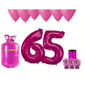 HeliumKing Helium párty set na 65. narozeniny s růžovými balónky