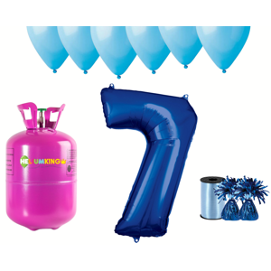HeliumKing Helium párty set na 7. narozeniny s modrými balónky