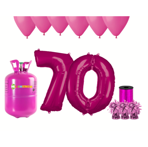 HeliumKing Helium párty set na 70. narozeniny s růžovými balónky