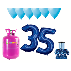 HeliumKing Helium párty set na 35. narozeniny s modrými balónky