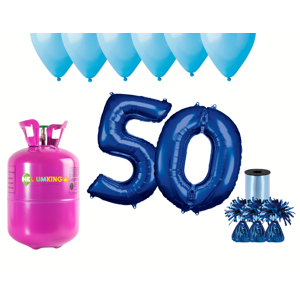 HeliumKing Hélium párty set na 50. narozeniny s modrými balónky