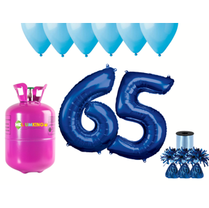 HeliumKing Helium párty set na 65. narozeniny s modrými balónky