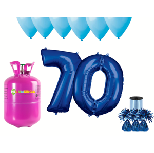 HeliumKing Helium párty set na 70. narozeniny s modrými balónky