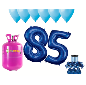 HeliumKing Helium párty set na 85. narozeniny s modrými balónky