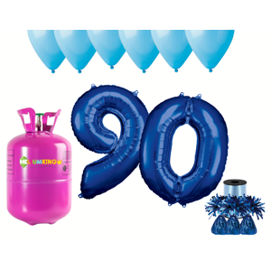 HeliumKing Helium párty set na 90. narozeniny s modrými balónky