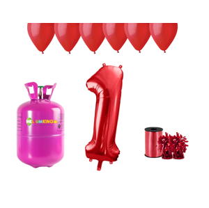 HeliumKing Helium párty set na 1. narozeniny s červenými balónky