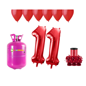 HeliumKing Helium párty set na 11. narozeniny s červenými balónky