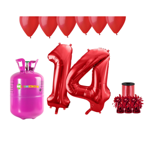 HeliumKing Helium párty set na 14. narozeniny s červenými balónky