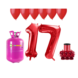 HeliumKing Helium párty set na 17. narozeniny s červenými balónky