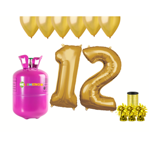 HeliumKing Helium párty set na 12. narozeniny se zlatými balónky