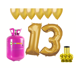 HeliumKing Helium párty set na 13. narozeniny se zlatými balónky