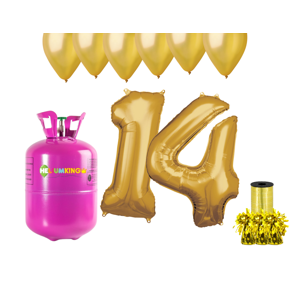 HeliumKing Helium párty set na 14. narozeniny se zlatými balónky
