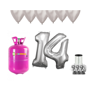 HeliumKing Helium párty set na 14. narozeniny se stříbrnými balónky