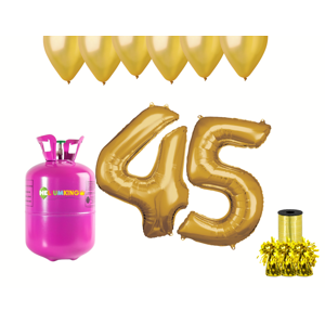 HeliumKing Helium párty set na 45. narozeniny se zlatými balónky